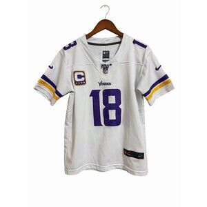 Justin Jefferson Minnesota Vikings Nike Football Game Jersey White Youth Size L